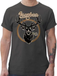 Shirtracer T-Shirt Lausbua Hirschgeweih Mode Oktoberfest Herren Dunkelgrau/Türkis/Grau/Rot/Braun/Dunkelgrün/Lila/Grün/Khaki