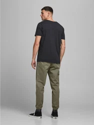 Jack & Jones T-Shirt Splitneck Tee Schwarz