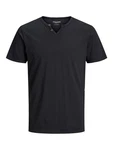 Jack & Jones T-Shirt Splitneck Tee Schwarz