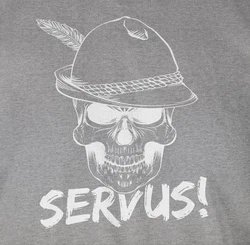 Shirtracer T-Shirt Totenkopf Servus! Mode für Oktoberfest Herren weiß