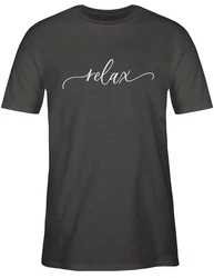 Shirtracer T-Shirt Relax Schriftzug Sprüche Statement weiß