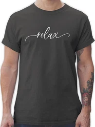 T-Shirt Relax Schriftzug wei Sprche Statement