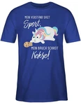 Shirtracer T-Shirt Mein Bauch schreit Kekse! Einhorn Sprüche Rosa/Grau/Dunkelblau/Lila/Beige/Blau