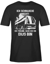 Shirtracer T-Shirt Ich schnarche nicht ich bin ein Bus Sprüche Statement mit Spruch Creme/Schwarz/Braun/Grau