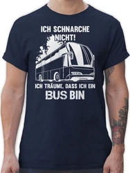 Shirtracer T-Shirt Ich schnarche nicht ich bin ein Bus Sprüche Statement mit Spruch Dunkelblau/Hellblau/Blau/Schwarz/Braun