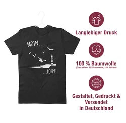 Shirtracer T-Shirt Moin Meerliebe Leuchtturm Motiv Meer Sprüche Statement Dunkelgrau/Weiß/Dunkelblau/Schwarz/Braun/Grün/Hellblau