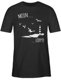 T-Shirt Moin lppt I Meerliebe I Maritim I Leuchtturm Motiv Meer Sprche Statement
