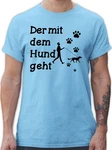 Shirtracer T-Shirt Der mit dem Hund geht Pfoten Sprüche Statement mit Spruch schwarz