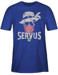 Shirtracer T-Shirt Lausbua Totenkopf Bayrisch Lausbub Mode für Oktoberfest Silber/Blau/Hellblau/Lila