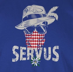 Shirtracer T-Shirt Lausbua Totenkopf Bayrisch Lausbub Mode für Oktoberfest Silber/Blau/Hellblau/Lila