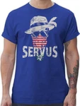 Shirtracer T-Shirt Lausbua Totenkopf Bayrisch Lausbub Mode für Oktoberfest Silber/Blau/Hellblau/Lila