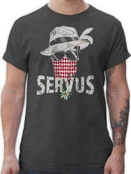 Shirtracer T-Shirt Lausbua Totenkopf Bayrisch Lausbub Mode für Oktoberfest Silber/Rot/Dunkelgrün/Grau/Rosa/Lila/Braun