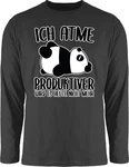 Shirtracer Rundhalsshirt Ich atme produktiver wird es nicht mehr mit Panda weiß
