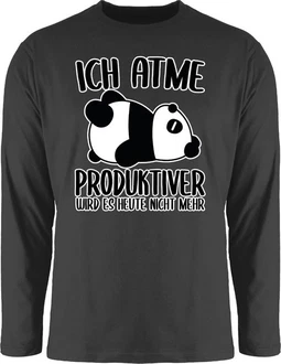 Shirtracer Rundhalsshirt Ich atme produktiver wird es nicht mehr mit Panda
