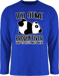 Shirtracer Rundhalsshirt Ich atme produktiver wird es nicht mehr mit Panda weiß