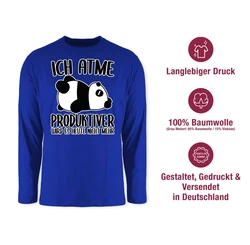 Shirtracer Rundhalsshirt Ich atme produktiver wird es nicht mehr mit Panda weiß