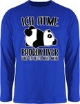 Shirtracer Rundhalsshirt Ich atme produktiver wird es nicht mehr mit Panda weiß