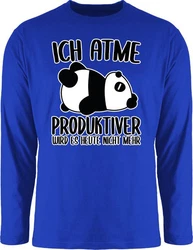 Shirtracer Rundhalsshirt Ich atme produktiver wird es nicht mehr mit Panda weiß