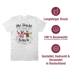 Shirtracer T-Shirt Mei Tracht is in da Wsch Mode für Oktoberfest Herren Hellblau/Creme/Weiß