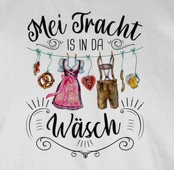 Shirtracer T-Shirt Mei Tracht is in da Wsch Mode für Oktoberfest Herren Hellblau/Creme/Weiß