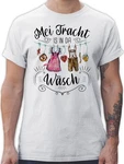 Shirtracer T-Shirt Mei Tracht is in da Wsch Mode für Oktoberfest Herren Hellblau/Creme/Weiß