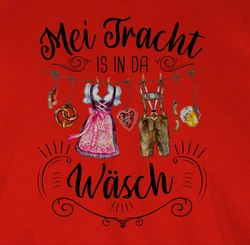 Shirtracer T-Shirt Mei Tracht is in da Wsch Mode für Oktoberfest Herren Rot/Dunkelrot/Rosa/Lila/Braun/Hellblau
