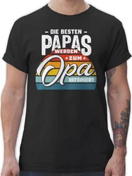 Shirtracer T-Shirt Die besten Papas werden zum Opa befördert Creme/Orange/Braun/Grau/Rot