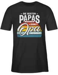 Shirtracer T-Shirt Die besten Papas werden zum Opa befördert Creme/Orange/Braun/Grau/Rot