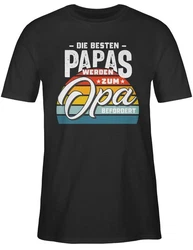 Shirtracer T-Shirt Die besten Papas werden zum Opa befördert Creme/Orange/Braun/Grau/Rot