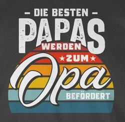 Shirtracer T-Shirt Die besten Papas werden zum Opa befördert Grau/Braun