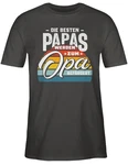 Shirtracer T-Shirt Die besten Papas werden zum Opa befördert Grau/Braun