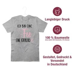 Shirtracer T-Shirt Ich bin eine Fee Sprüche Statement mit Spruch Rosa/Gelb