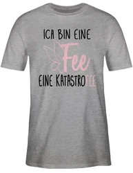 Shirtracer T-Shirt Ich bin eine Fee Sprüche Statement mit Spruch Rosa/Gelb