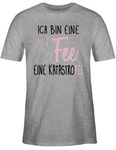 Shirtracer T-Shirt Ich bin eine Fee Sprüche Statement mit Spruch Rosa/Gelb