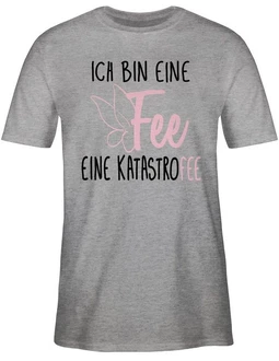 Shirtracer T-Shirt Ich bin eine Fee Sprüche Statement mit Spruch Rosa/Gelb