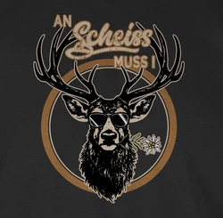 Shirtracer T-Shirt An Schei muss i Hirschgeweih Mode fr Oktoberfest Herren Blau/Schwarz