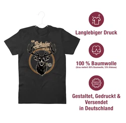 Shirtracer T-Shirt An Schei muss i Hirschgeweih Mode fr Oktoberfest Herren Blau/Schwarz