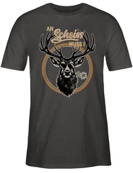 Shirtracer T-Shirt An Schei muss i Hirschgeweih Mode fr Oktoberfest Herren Blau/Schwarz/Dunkelgrau/Türkis/Beige/Dunkelgrün/Khaki