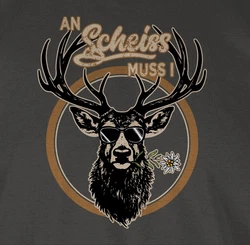 Shirtracer T-Shirt An Schei muss i Hirschgeweih Mode fr Oktoberfest Herren Blau/Schwarz/Dunkelgrau/Türkis/Beige/Dunkelgrün/Khaki