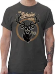 Shirtracer T-Shirt An Schei muss i Hirschgeweih Mode fr Oktoberfest Herren Blau/Schwarz/Dunkelgrau/Türkis/Beige/Dunkelgrün/Khaki