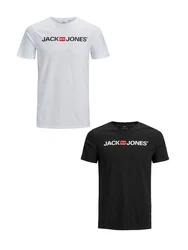 Jack & Jones Kurzarm T-Shirt 2er-Set Crew Neck (3663) Weiß/Schwarz (3663)