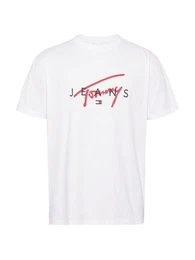 T-Shirt TJM REG SIGNATURE TWIST TEE EXT groes Signatur-Logo auf Brust