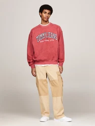 Tommy Jeans Sweatshirt TJM RLX TJ GD VARSITY CREW Rosa/Rot/Dunkelrot