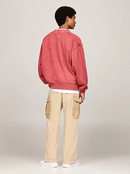 Tommy Jeans Sweatshirt TJM RLX TJ GD VARSITY CREW Rosa/Rot/Dunkelrot