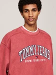 Tommy Jeans Sweatshirt TJM RLX TJ GD VARSITY CREW Rosa/Rot/Dunkelrot