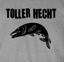 Shirtracer T-Shirt Toller Hecht Angler Geschenke Grau