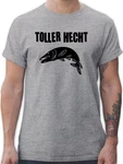 Shirtracer T-Shirt Toller Hecht Angler Geschenke Grau