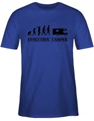 Shirtracer T-Shirt Evolution Camper Outfit Blau/Hellblau/Dunkelblau