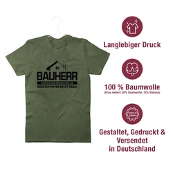 Shirtracer T-Shirt Bauherr Nehmen wir einfach mal an dass ich immer Recht habe schwarz