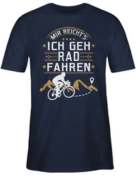 Shirtracer T-Shirt Mir reichts ich geh Rad fahren Grau/Dunkelblau/Blau